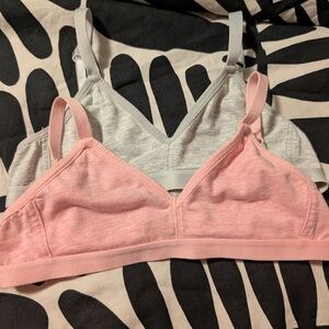 George Pink and Gray Bralette Duo